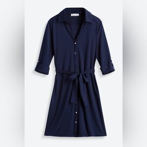 Navy Emily Rose "Addley" knit shirtdress